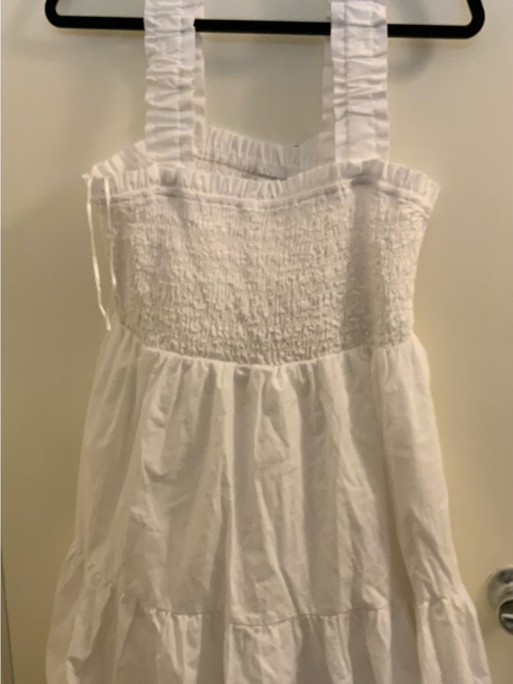 Abercrombie & Fitch White Smocked Sundress Top with Ruffled Straps